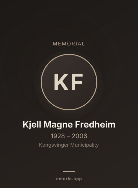 Memorial portrait of Kjell Magne Fredheim
