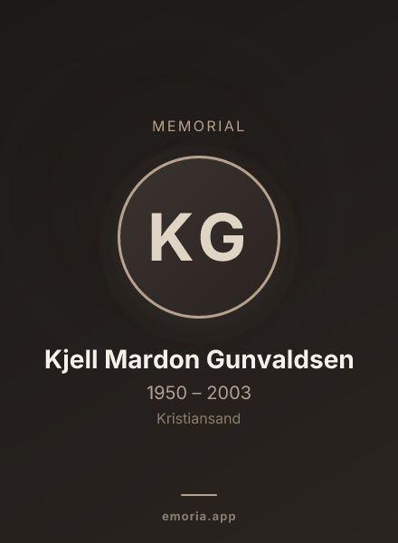 Memorial portrait of Kjell Mardon Gunvaldsen
