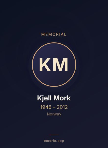 Memorial portrait of Kjell Mork