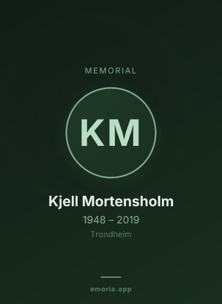 Memorial portrait of Kjell Mortensholm