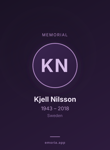 Memorial portrait of Kjell Nilsson