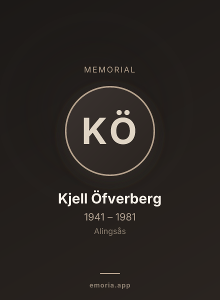 Memorial portrait of Kjell Öfverberg