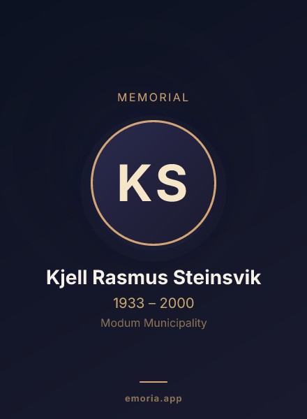 Memorial portrait of Kjell Rasmus Steinsvik