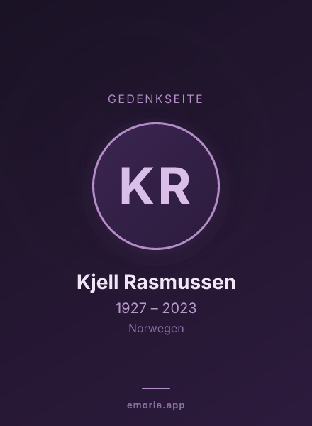 Gedenkportrait von Kjell Rasmussen
