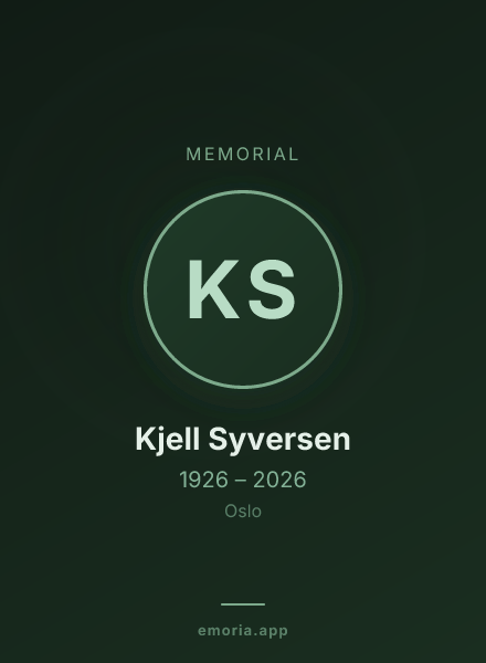 Memorial portrait of Kjell Syversen
