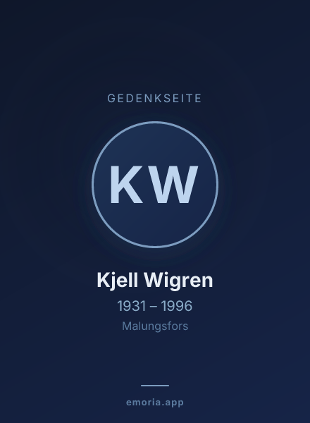 Gedenkportrait von Kjell Wigren