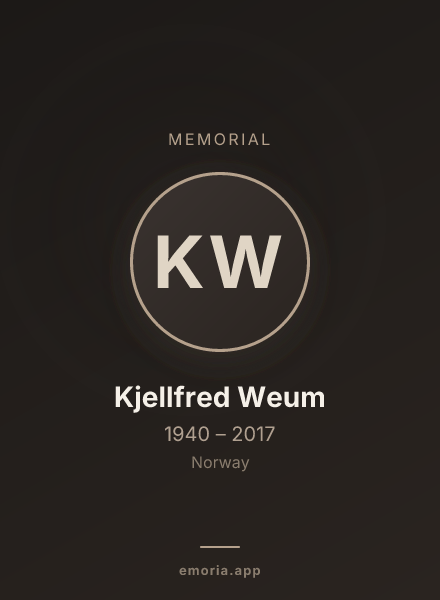 Memorial portrait of Kjellfred Weum