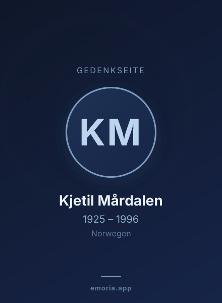 Gedenkportrait von Kjetil Mårdalen