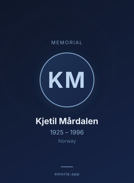 Memorial portrait of Kjetil Mårdalen