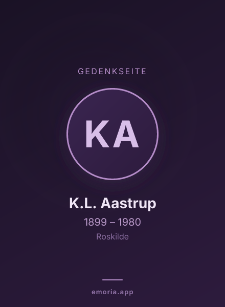 Gedenkportrait von K.L. Aastrup
