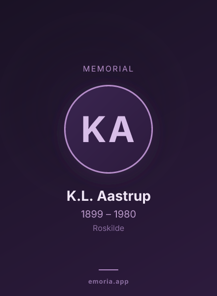 Memorial portrait of K.L. Aastrup