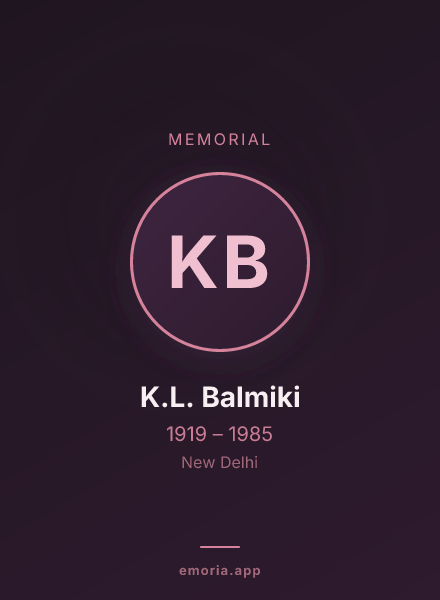 Memorial portrait of K.L. Balmiki