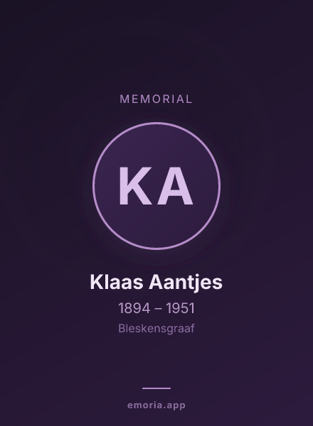 Memorial portrait of Klaas Aantjes