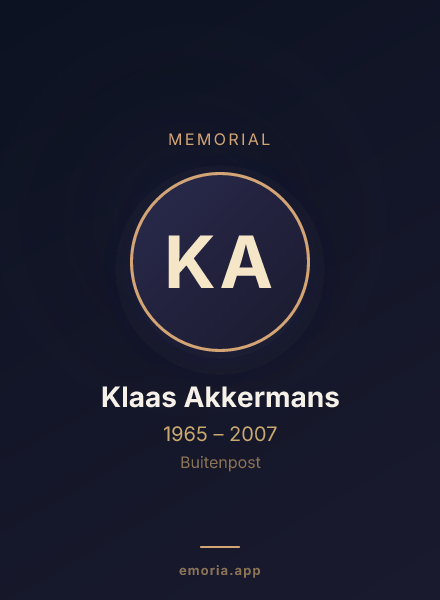 Memorial portrait of Klaas Akkermans