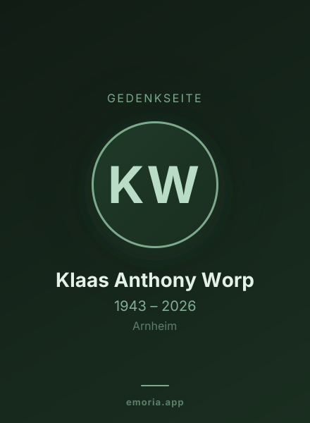 Gedenkportrait von Klaas Anthony Worp