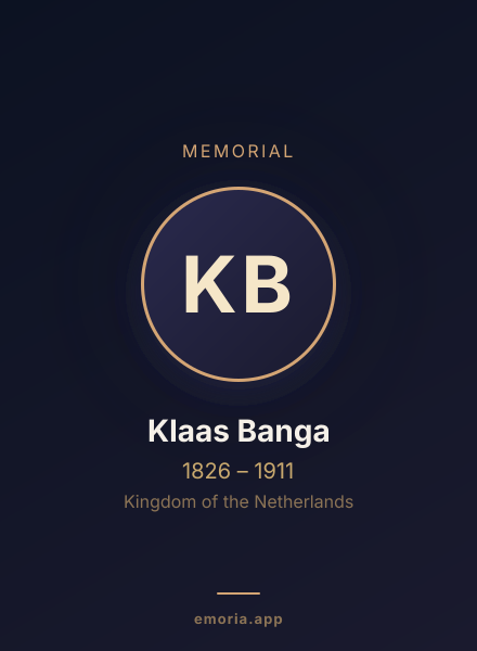 Memorial portrait of Klaas Banga