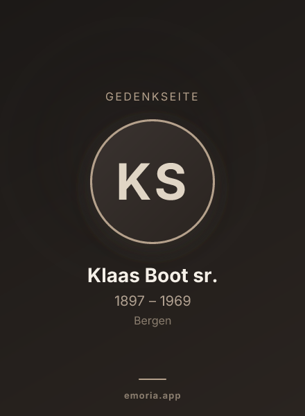 Gedenkportrait von Klaas Boot sr.