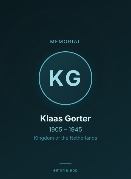 Memorial portrait of Klaas Gorter