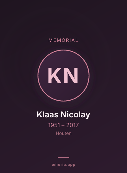 Memorial portrait of Klaas Nicolay