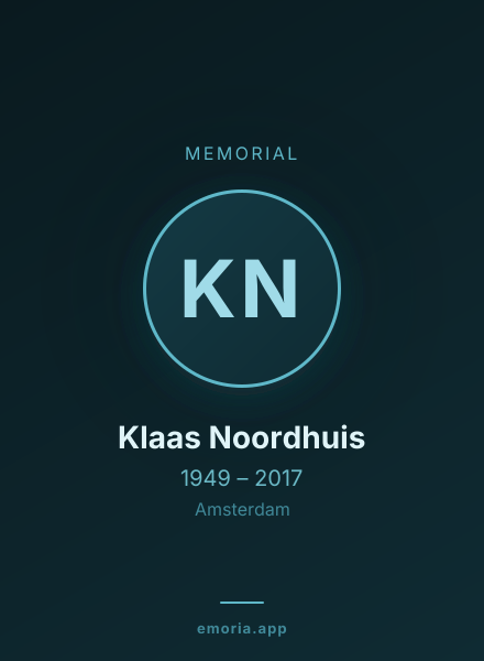 Memorial portrait of Klaas Noordhuis
