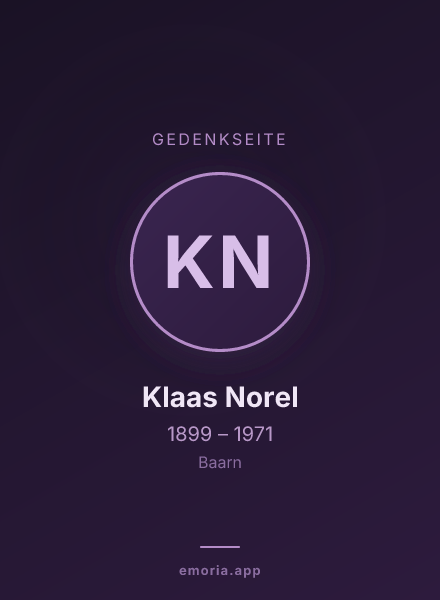 Gedenkportrait von Klaas Norel