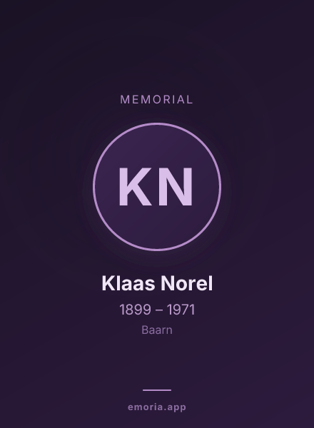 Memorial portrait of Klaas Norel