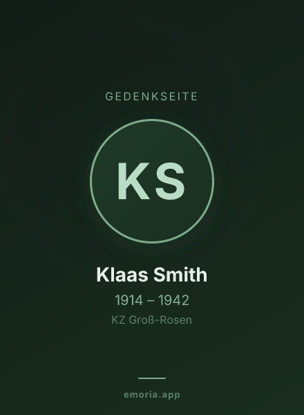 Gedenkportrait von Klaas Smith
