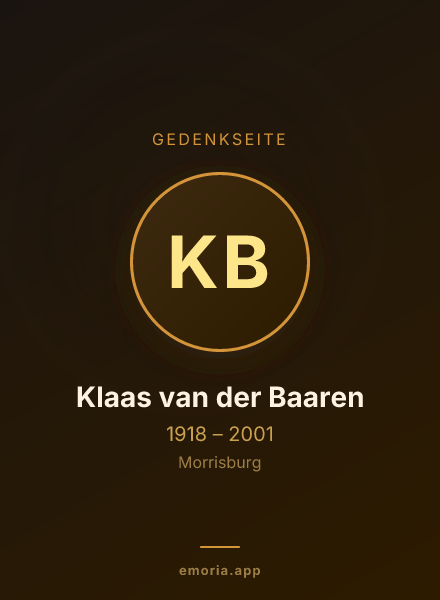 Gedenkportrait von Klaas van der Baaren