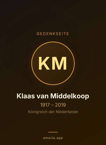 Gedenkportrait von Klaas van Middelkoop