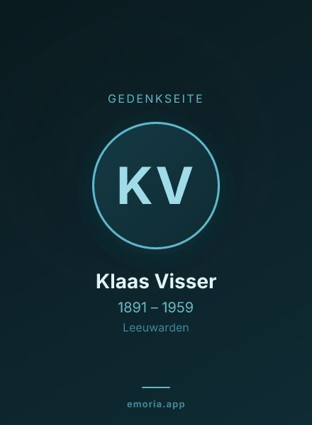 Gedenkportrait von Klaas Visser
