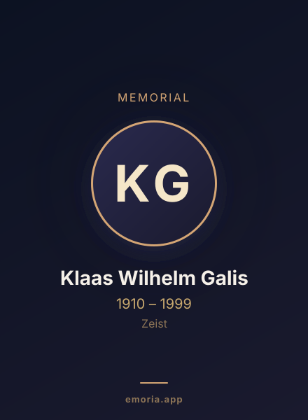 Memorial portrait of Klaas Wilhelm Galis