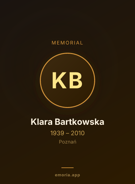 Memorial portrait of Klara Bartkowska