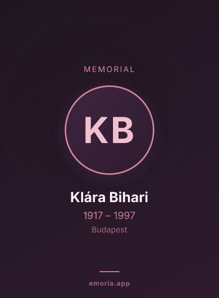 Memorial portrait of Klára Bihari