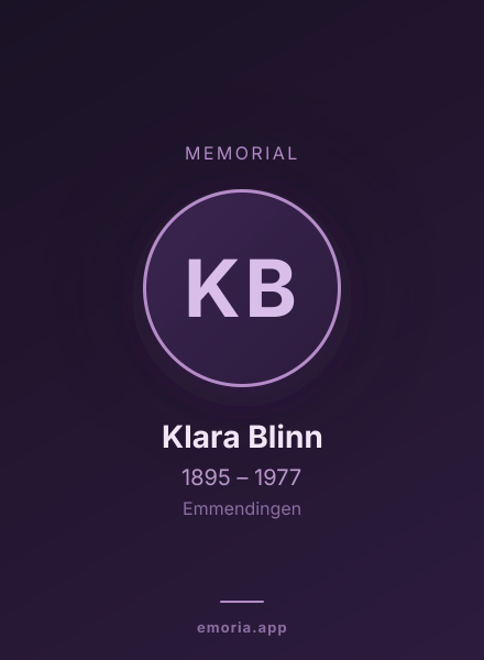 Memorial portrait of Klara Blinn