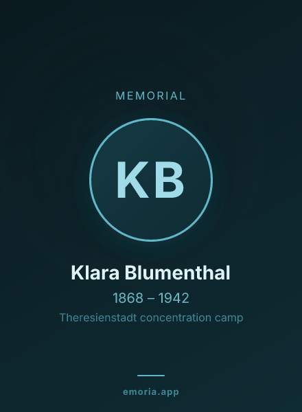 Memorial portrait of Klara Blumenthal