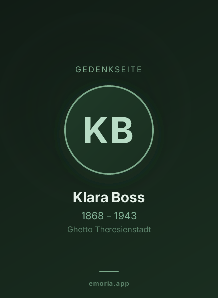 Gedenkportrait von Klara Boss