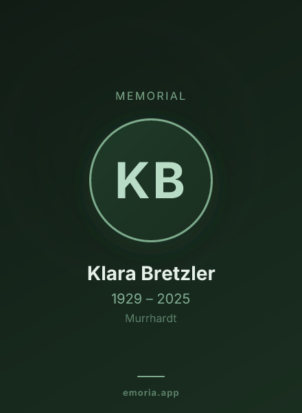 Memorial portrait of Klara Bretzler