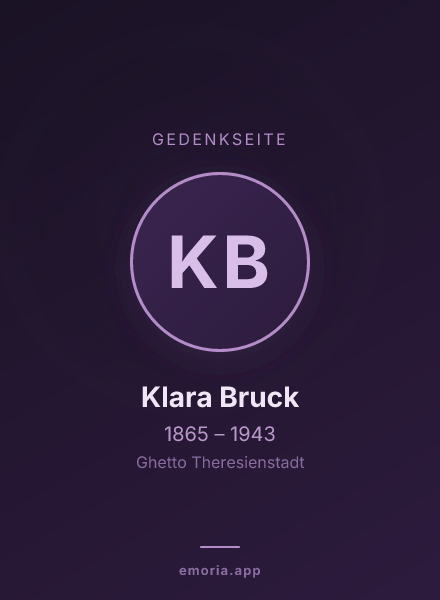 Gedenkportrait von Klara Bruck