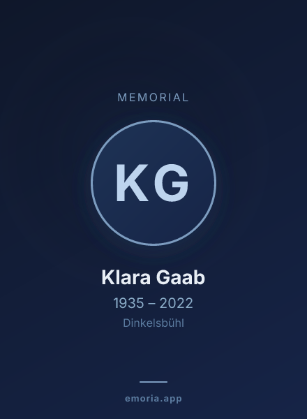 Memorial portrait of Klara Gaab