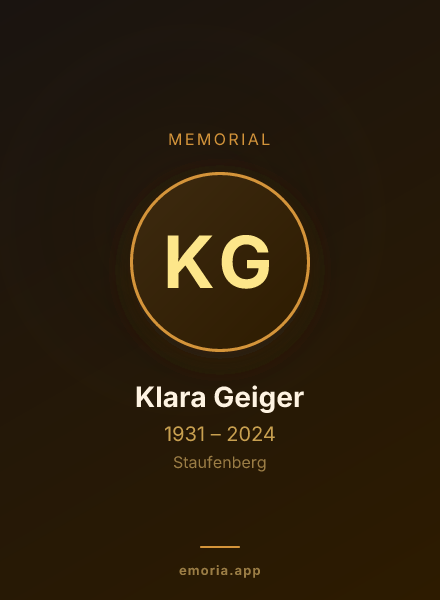 Memorial portrait of Klara Geiger