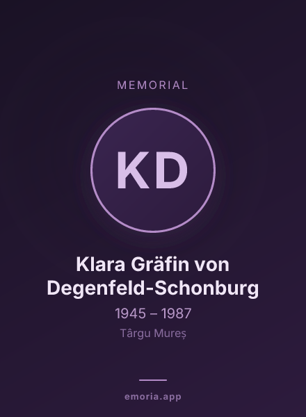 Memorial portrait of Klara Gräfin von Degenfeld-Schonburg