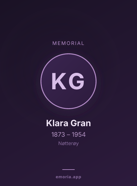 Memorial portrait of Klara Gran