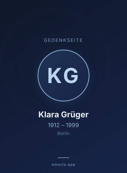 Gedenkportrait von Klara Grüger