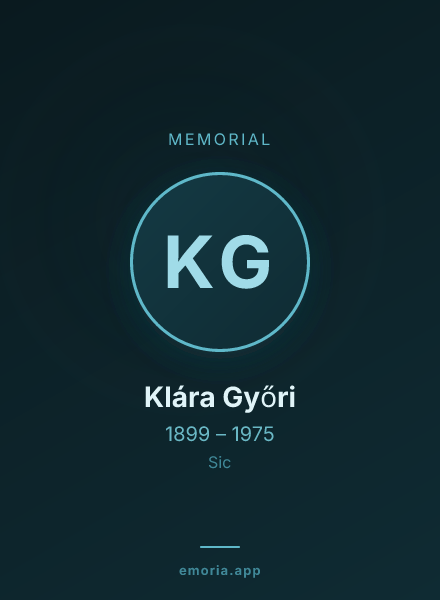 Memorial portrait of Klára Győri