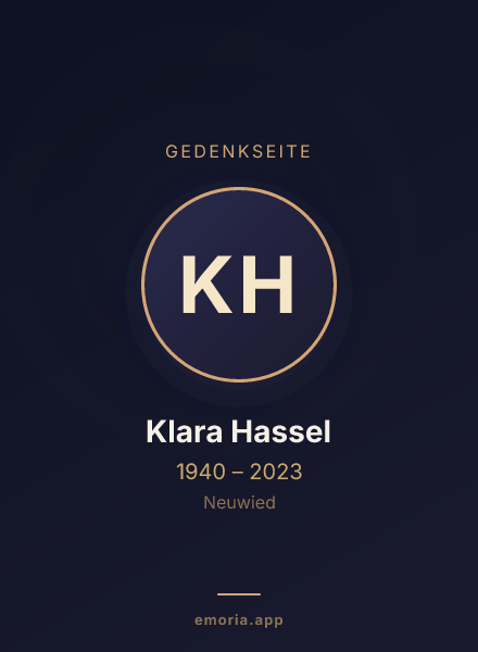 Gedenkportrait von Klara Hassel