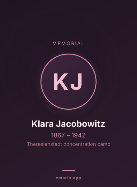 Memorial portrait of Klara Jacobowitz