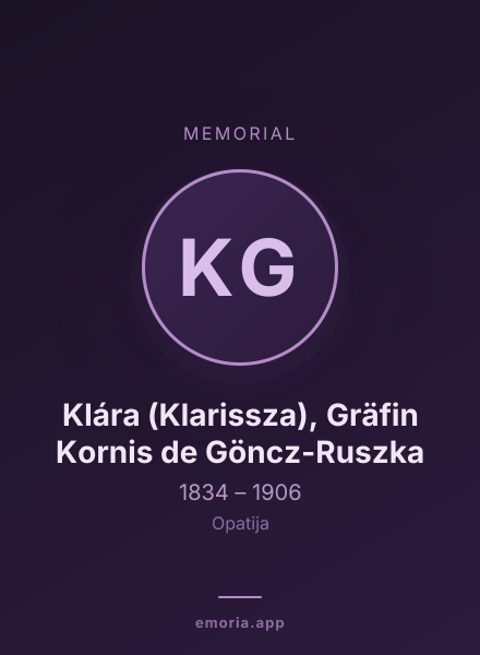 Memorial portrait of Klára (Klarissza), Gräfin Kornis de Göncz-Ruszka