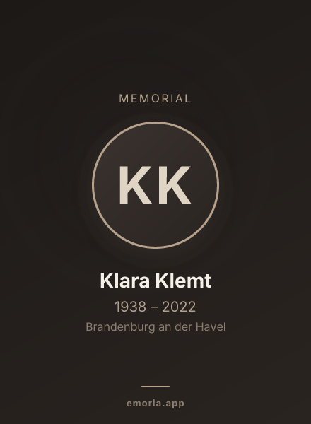 Memorial portrait of Klara Klemt