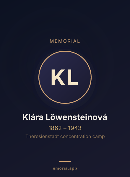 Memorial portrait of Klára Löwensteinová
