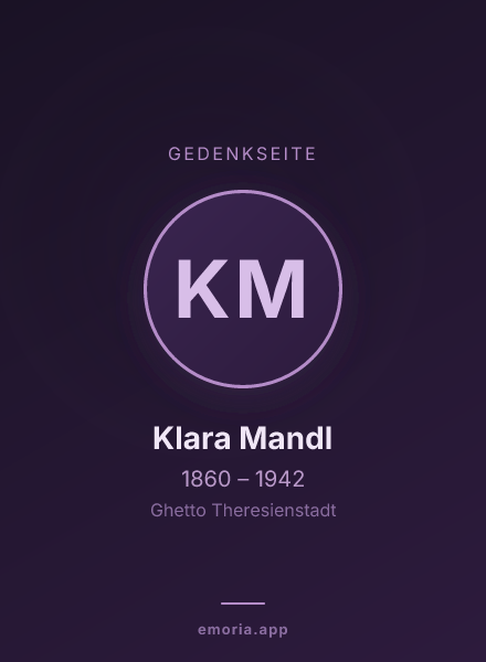 Gedenkportrait von Klara Mandl